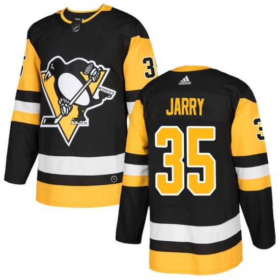 Mens Pittsburgh Penguins #35 Tristan Jarry Black Stitched Adidas Jersey Dzhi